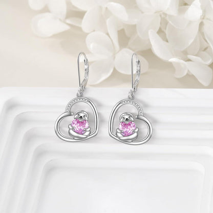 VONALA Pilz Ohrringe 925 Sterling Silber Rote Dangle Heart