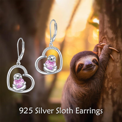 925 Sterling Silber Pilz Ohrringe Rotes Herz Dangle Ohrringe