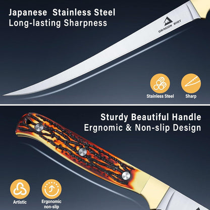 DRAGON RIOT Filetiermesser Fisch 18.5cm Edelstahl mit