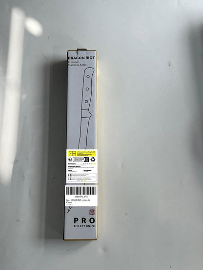 DRAGON RIOT Filetiermesser Fisch 18.5cm Edelstahl Anti-Rutsch Griff Scharf