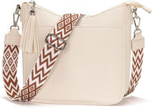 Kleine Damen Umhängetasche Crossbody Bag Veganes Leder Beige