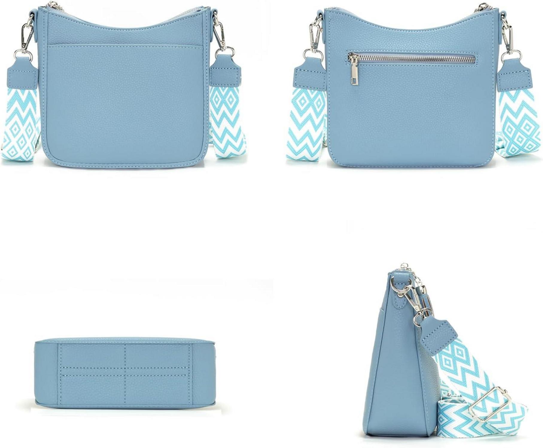 YISUOHOOM Damen Handtasche Crossbody Umhängetasche Mehrere Fächer Blau