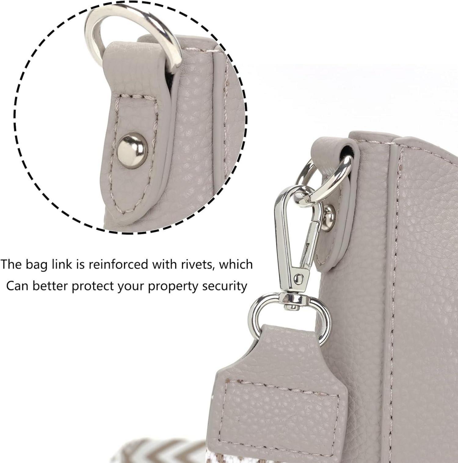 YISUOHOOM Handtasche Damen Mittelgroß Umhängetasche Grau Leder vegan