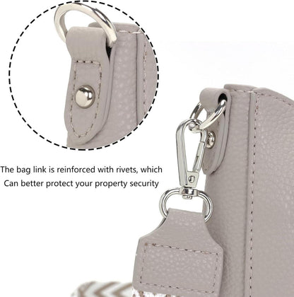 YISUOHOOM Handtasche Damen Mittelgroß Umhängetasche Grau Leder vegan