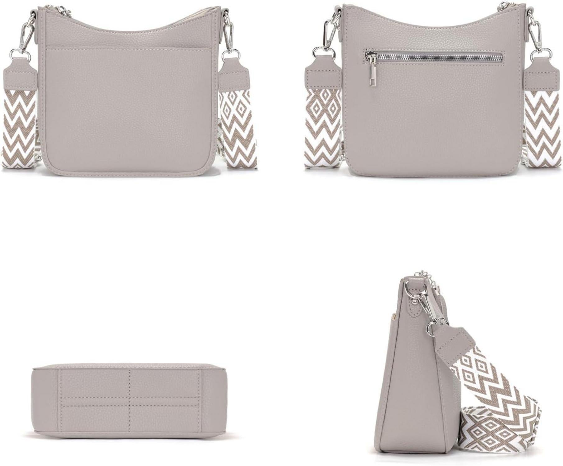YISUOHOOM Damen Handtasche Umhängetasche Crossbody Bag Grau