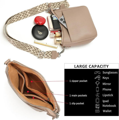 YISUOHOOM Damen Handtasche Khaki Crossbody Umhängetasche RFID vegan Leder