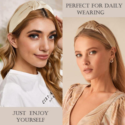 Haarreif 3 Stück Damen Mädchen Breit Rutschfest Modisch Beige