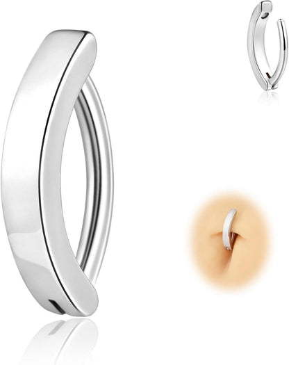 SEO Bauchnabelpiercing Titan 14G Clicker Schwarz Zirkonia Belly