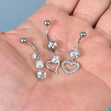 Bauchnabelpiercing Set 316L Chirurgenstahl 14G Herz Zirkonia