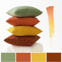 MIULEE 4er Set 40x40 cm Kordsamt Kissenbezüge Orange Grüne