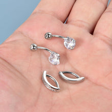 Bauchnabelpiercing Set 316L Chirurgenstahl 14G Zirkonia Herz