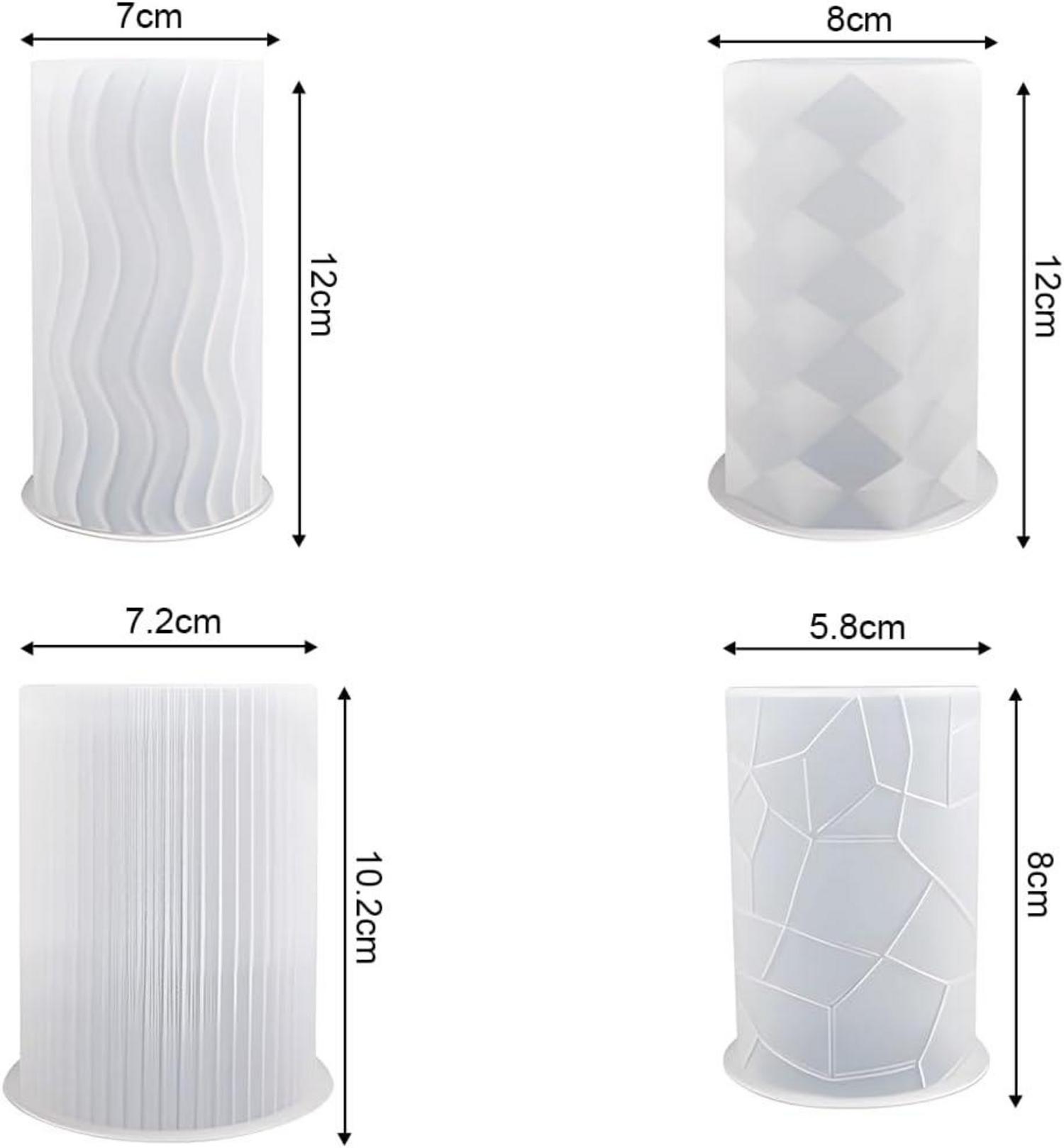 4er Set Silikon Kerzenformen Gießformen DIY Handwerk Home