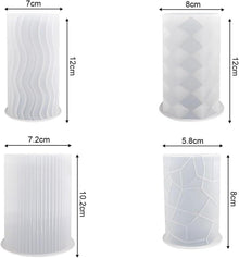 4er Set Silikon Kerzenformen Gießformen DIY Handwerk Home
