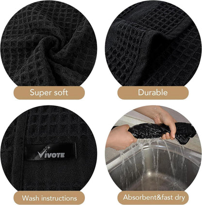 2er Pack Mikrofaser Geschirrtücher Schwarz 41x66cm