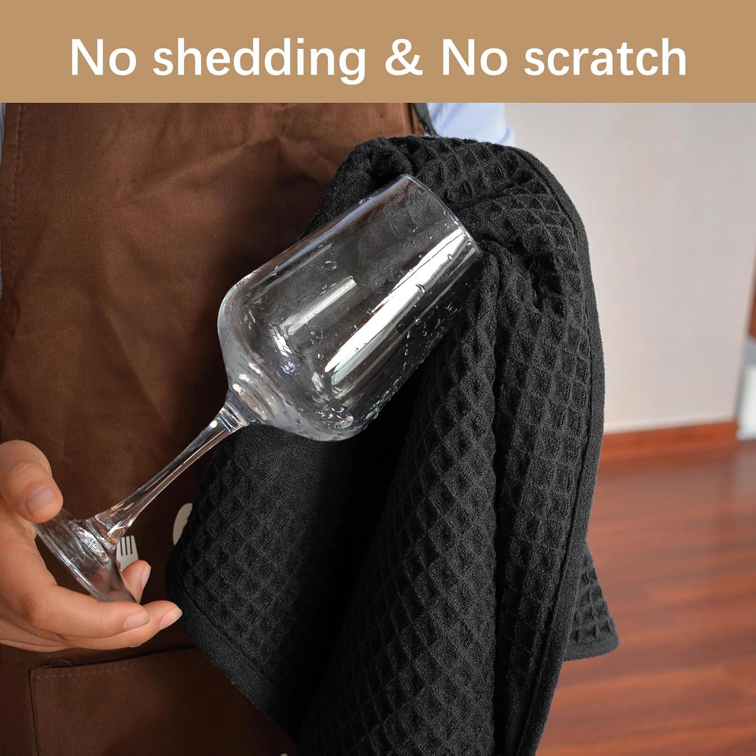 2er Pack Microfaser Geschirrtücher 41x66cm Küchentücher Schwarz