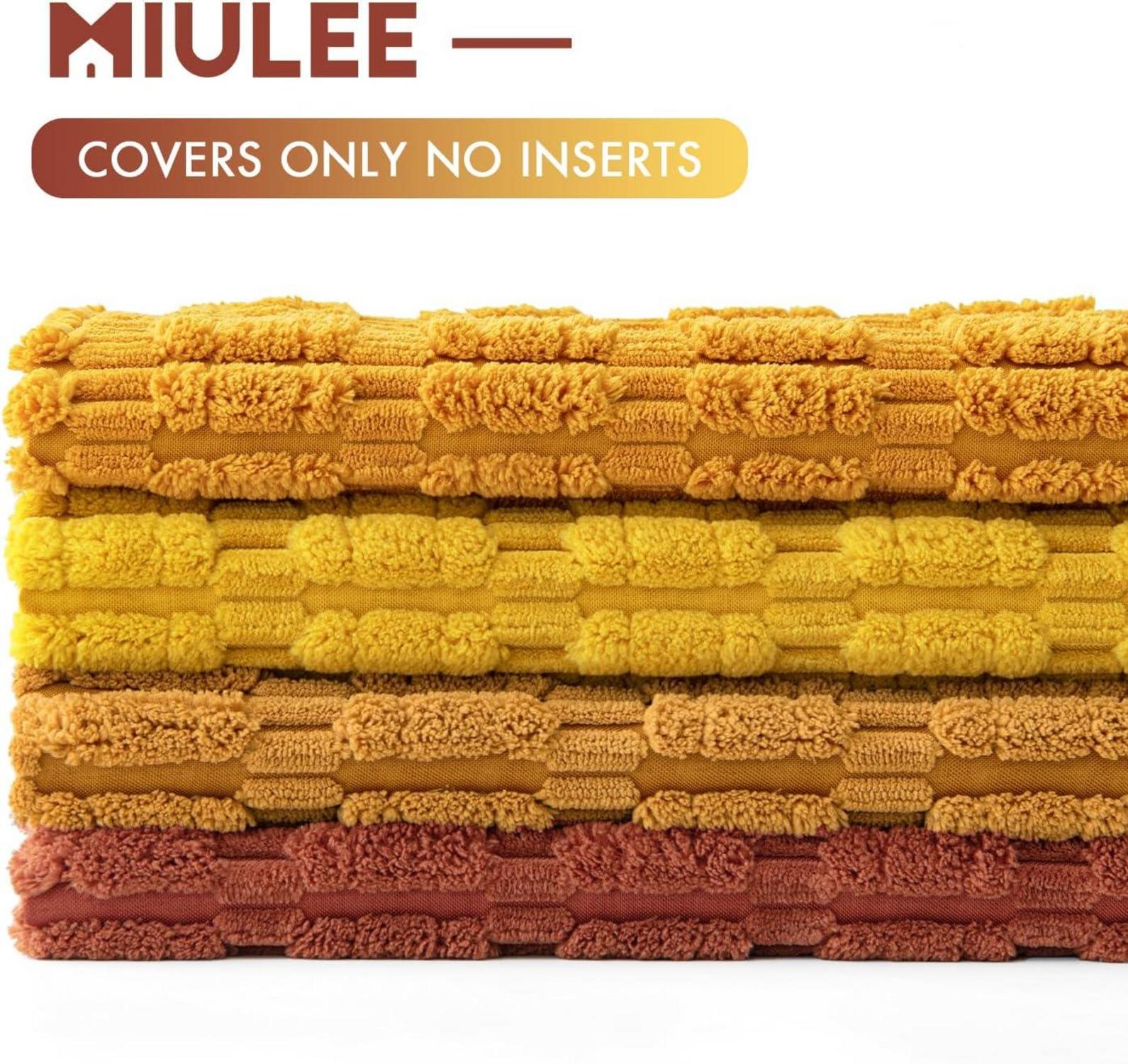 MIULEE 4er Set Kordsamt Kissenhüllen 40x40cm Orange Serie