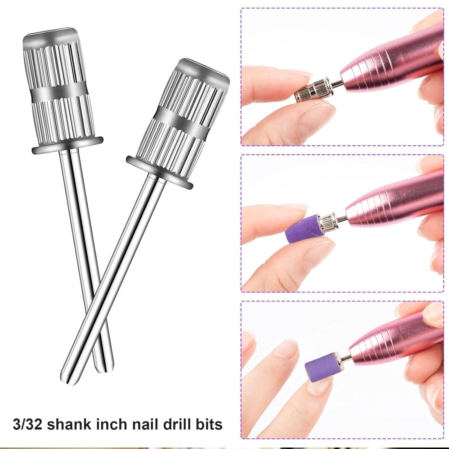 100 Stück 3mm Schleifbänder + 2 kleine Dorn-Bits Set, Maniküre Nagelbohrer
