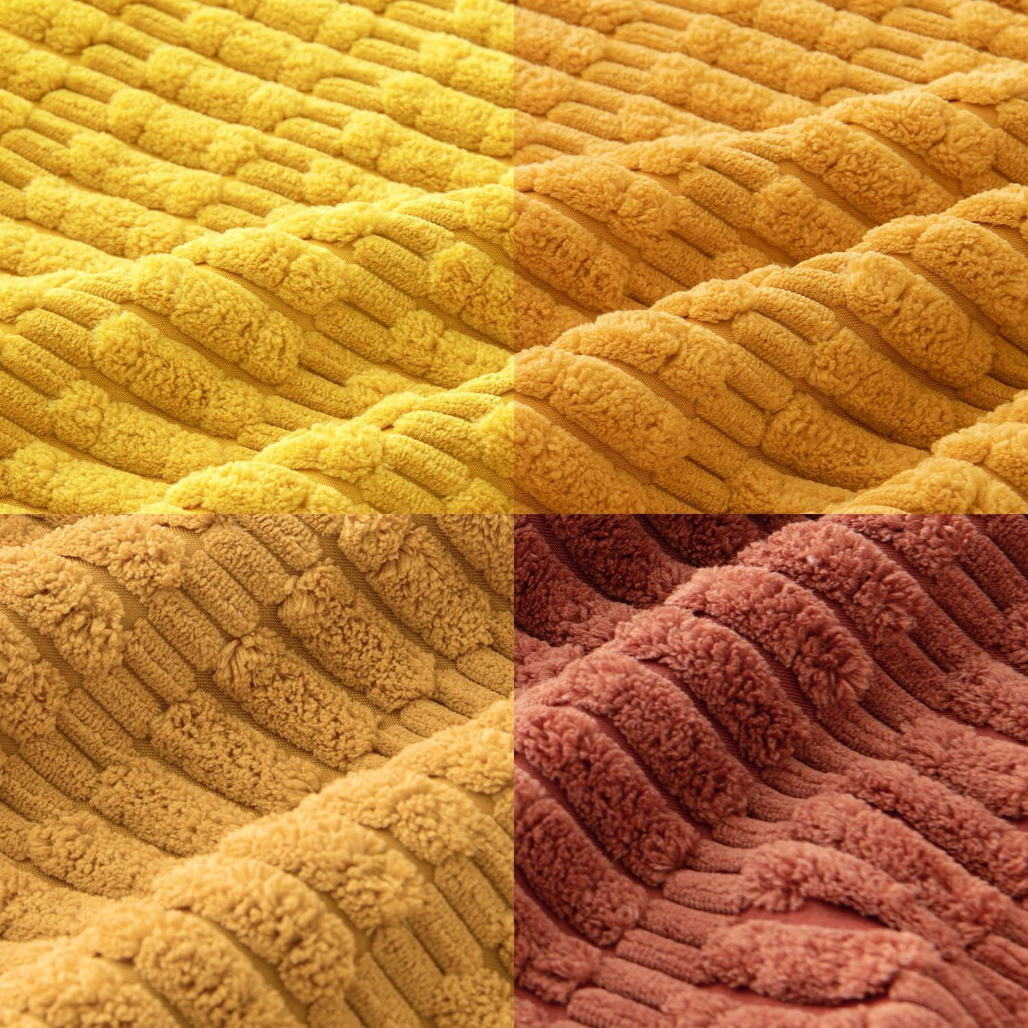 MIULEE Kordsamt Kissenbezüge 50x50 cm 4er Set Dekorative Sofakissen Orange