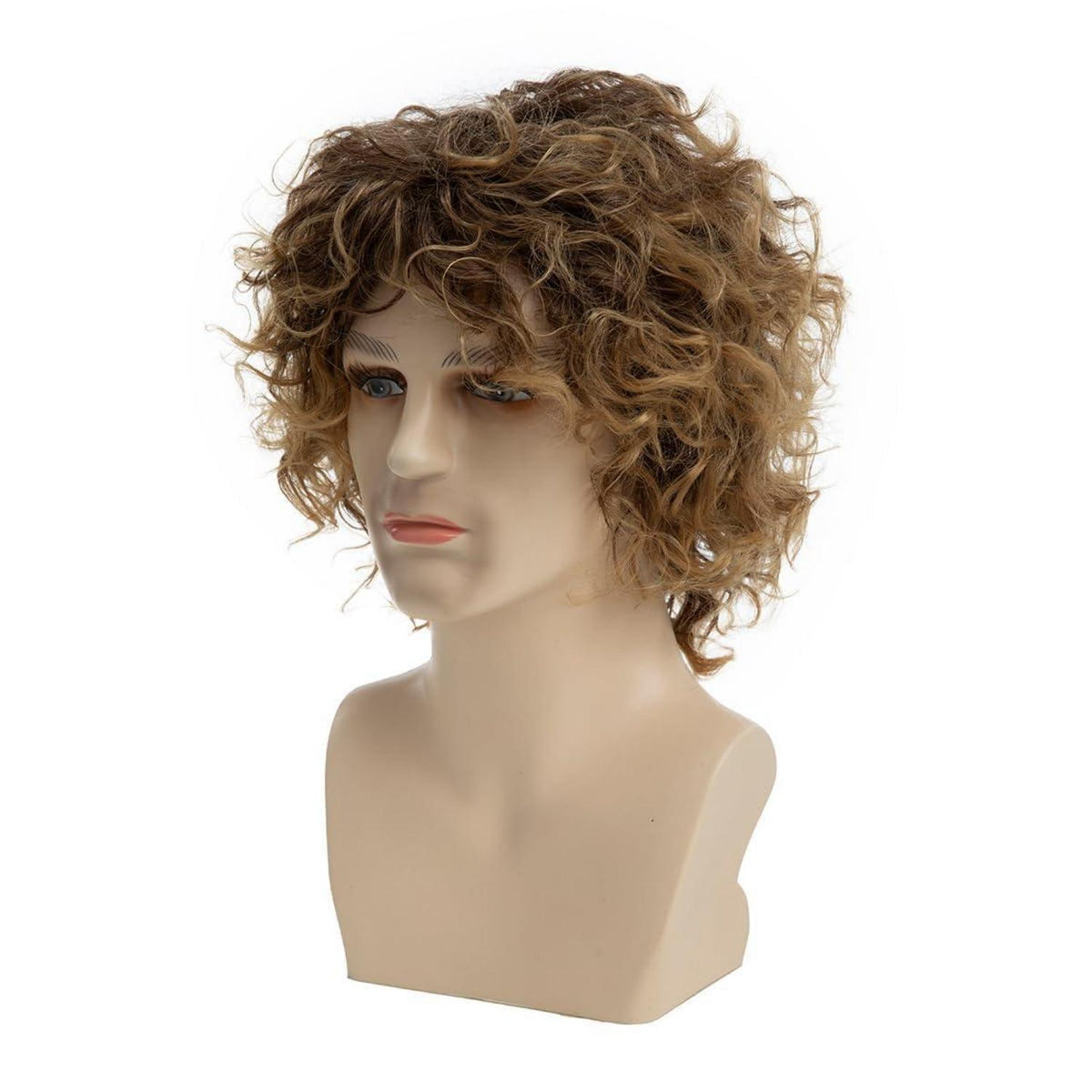 Blonde Herrenperücke mit Hut – Kurz, Lockig, Cosplay & Halloween