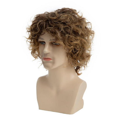 Blonde Herrenperücke mit Hut – Kurz, Lockig, Cosplay & Halloween