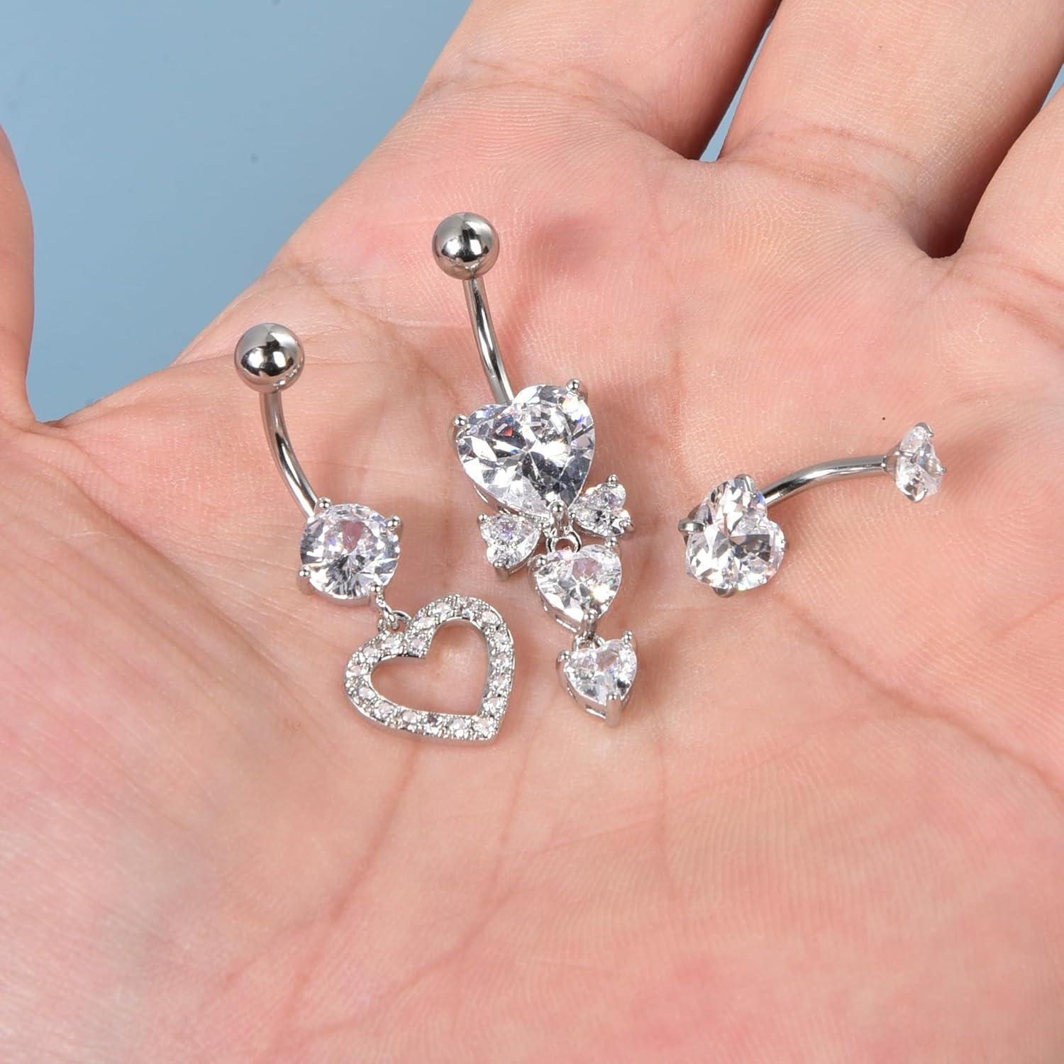 Bauchnabelpiercing Set 316L Chirurgenstahl 14Gauge 10mm