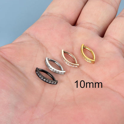 14G Schwarz Titan Bauchnabelpiercing Clicker Zirkonia 10mm/12mm Belly Piercing