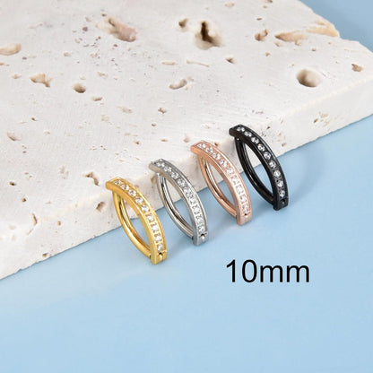 Titan Bauchnabelpiercing Clicker Schwarz Zirkonia 14G 10mm/12mm