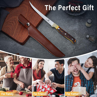 Filetiermesser Fisch 15.3 CM Edelstahl Anti-Rutsch-Griff