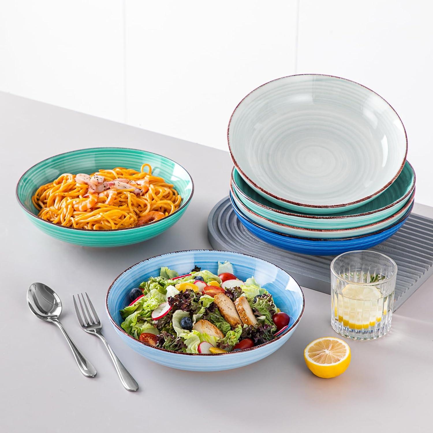 vancasso Bonita Suppenschalen Set 6er 1500ml Blau Steinzeug