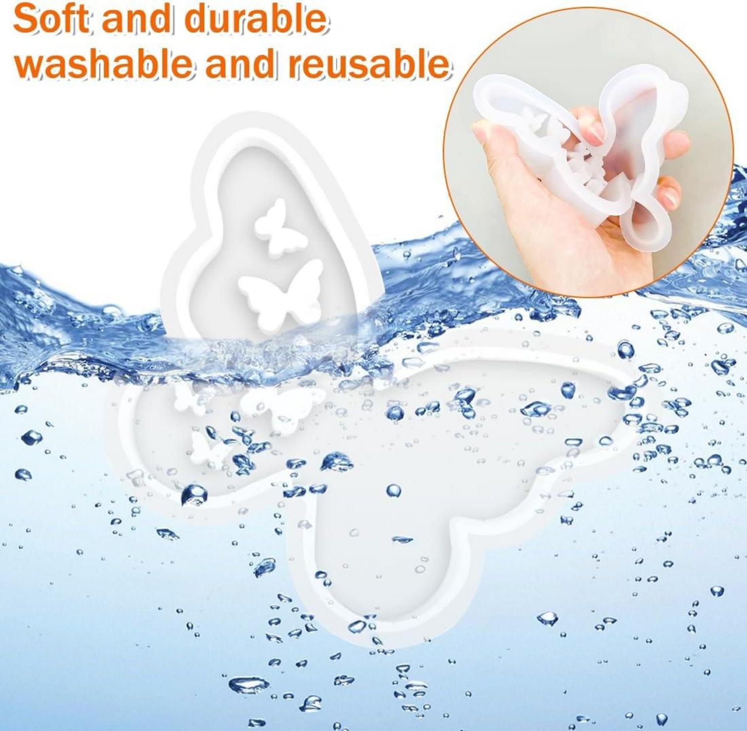 2er Set Silikonform Schmetterling Gießformen Gipsform Kerzen Sommer & Frühling