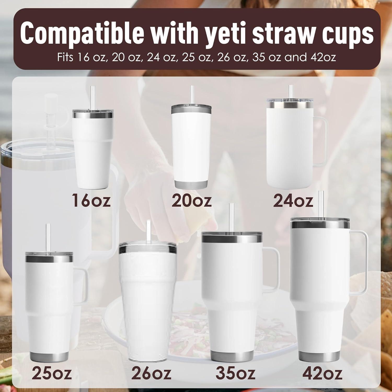 Silikon Auslaufschutz für Yeti Rambler Becher, 3 Sets Strohhalm Abdeckungen