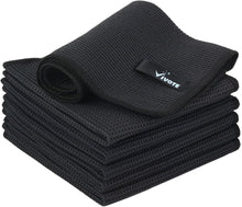 Mikrofasertuch Schwarz 6er Set 30x30cm Waffeltuch Fusselfrei