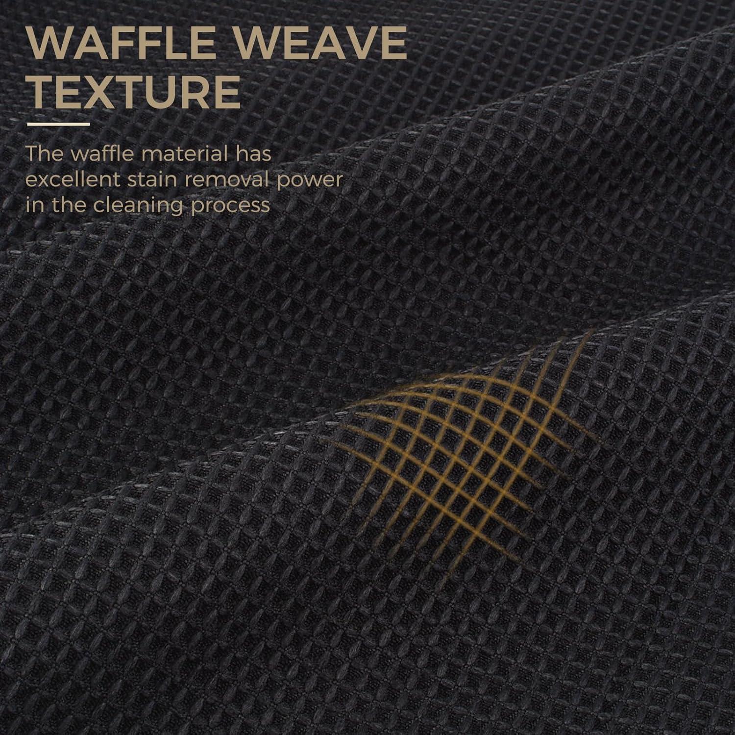 Mikrofasertuch Schwarz 6er Set 30x30cm Waffeltuch Fusselfrei
