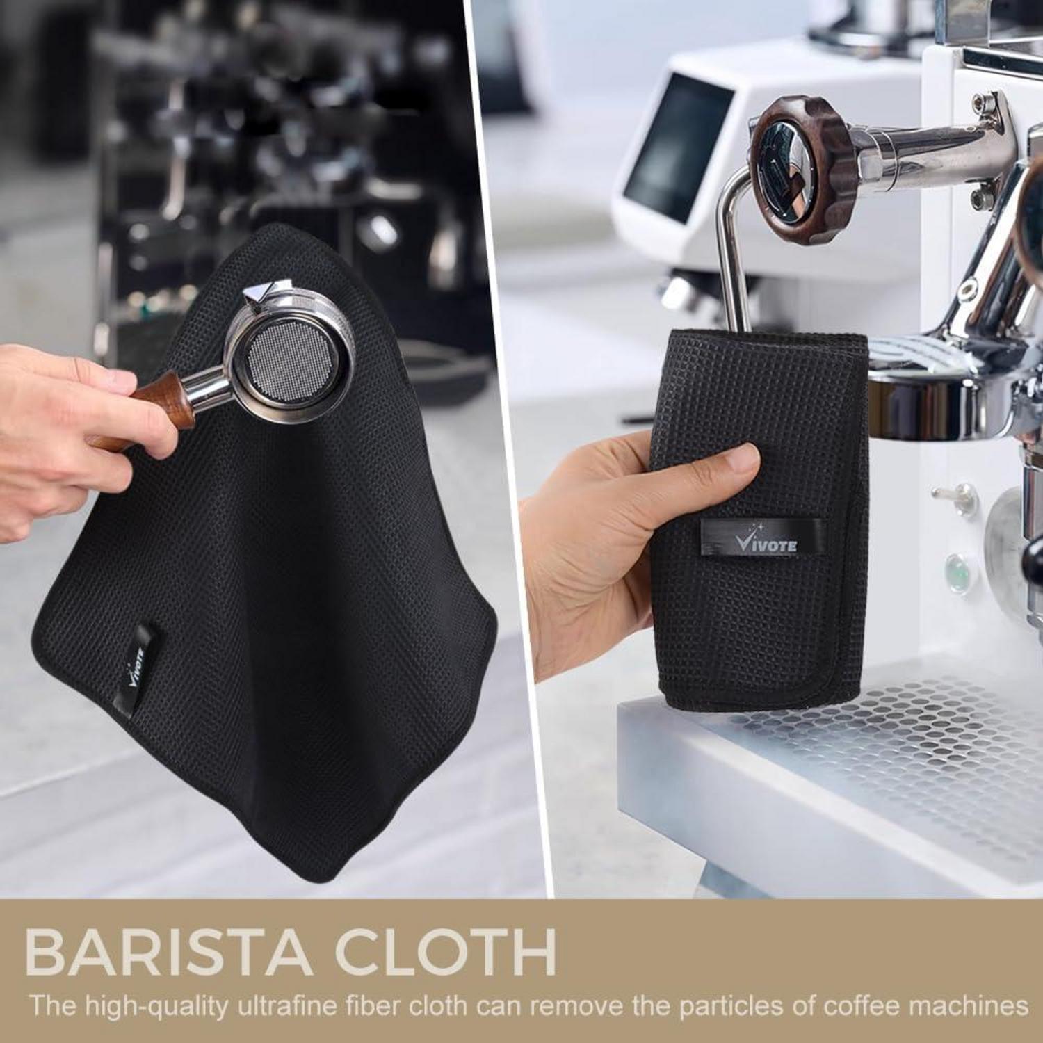 VIVOTE Mikrofasertücher Barista Tuch Schwarz 30x30cm 6er Pack