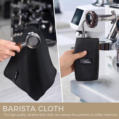 VIVOTE Mikrofasertücher Barista Tuch Schwarz 30x30cm 6er Pack