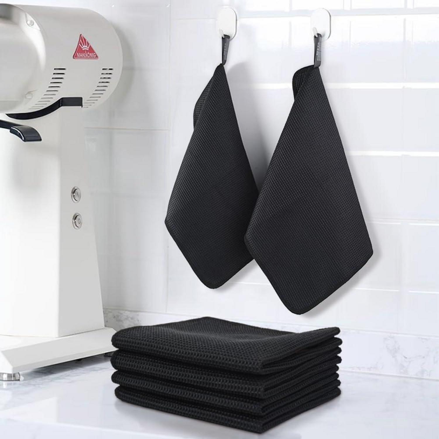 Mikrofasertücher Schwarz 30x30cm 6er Pack Super saugfähig Fusselfrei