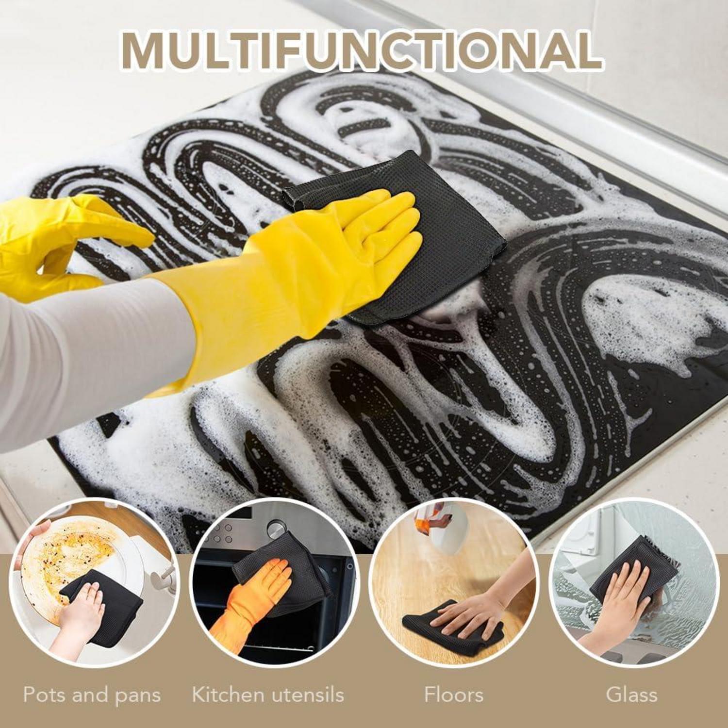 6er Set Schwarze Mikrofasertücher für Barista, 30x30cm, Saugfähig