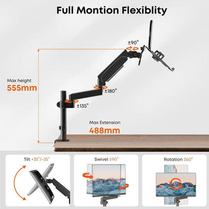PUTORSEN Monitor Arm Laptop Halterung 17-32 Zoll Bildschirm 17 Zoll Notebook