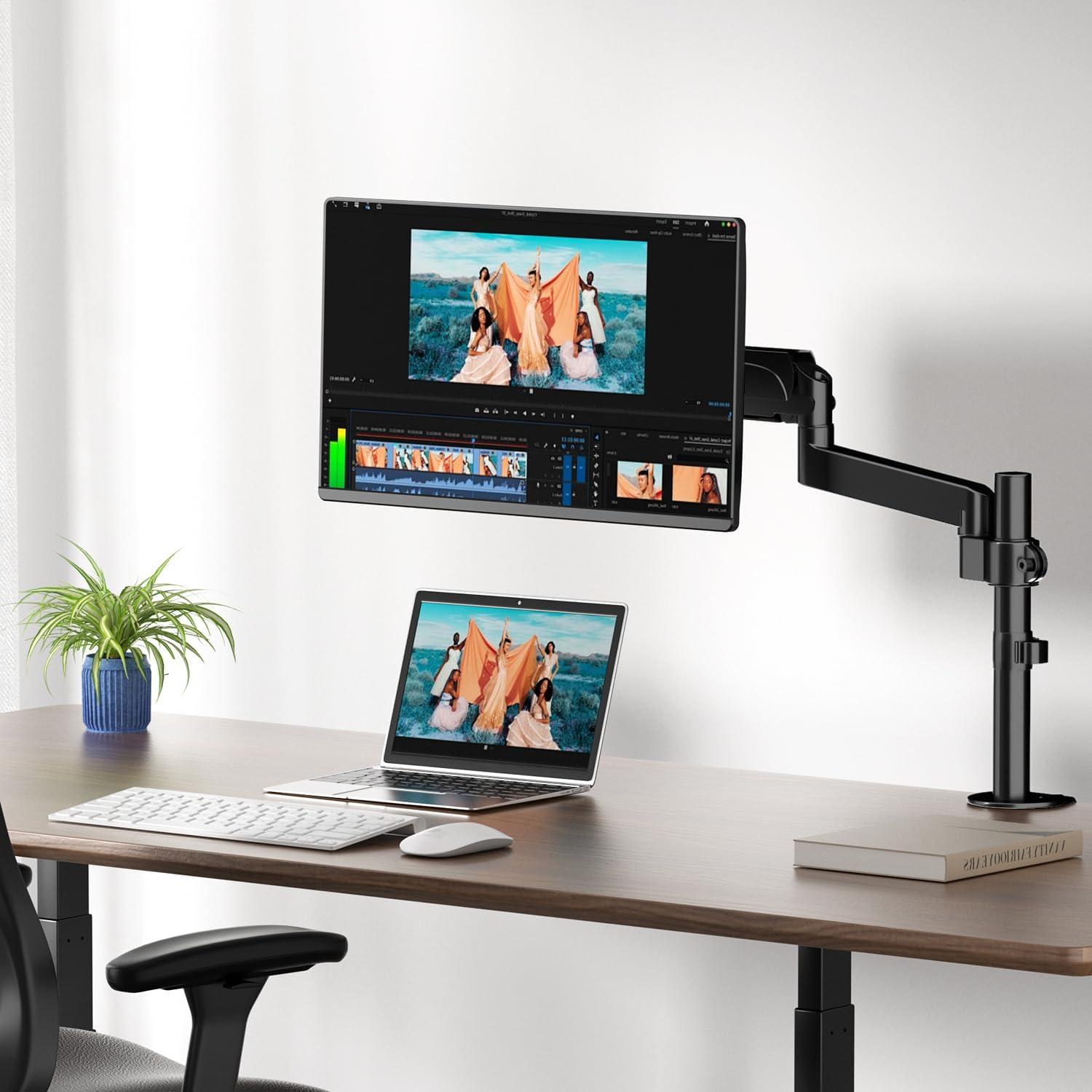 PUTORSEN Monitor Arm Laptop Halterung 17-32 Zoll Bildschirm 17 Zoll Notebook