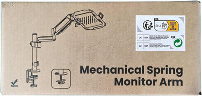 Monitor Arm mit Laptop Halterung für 17-32 Zoll Bildschirme & bis zu 17 Zoll Notebooks, Höhenverstellung, Neigen, Schwenken & Drehen