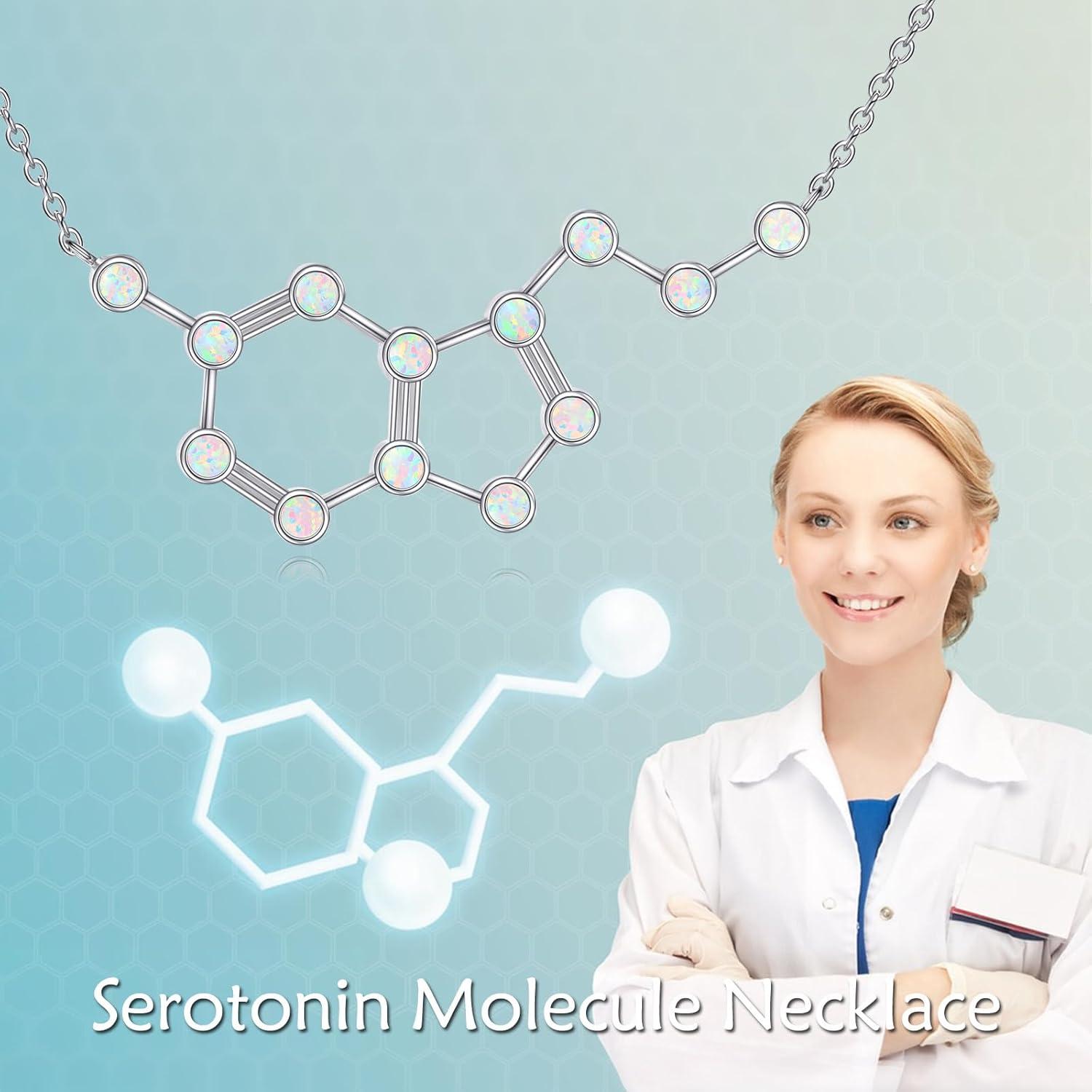 Molekulares Serotonin Halskette Opal Dopamin Schmuck - Geschenk für