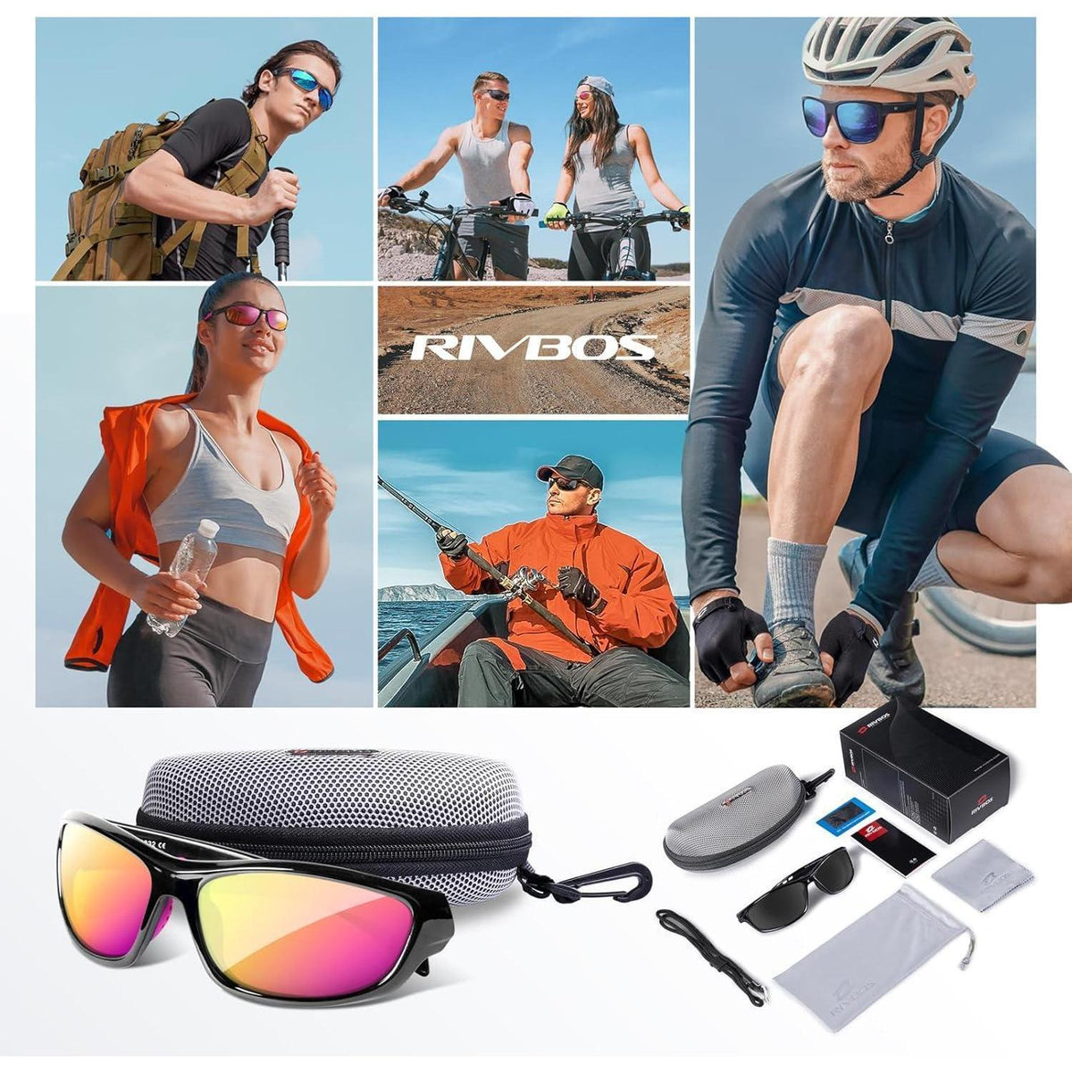 Sportbrille polarisiert UV400 TR90 ultraleicht für Damen Herren
