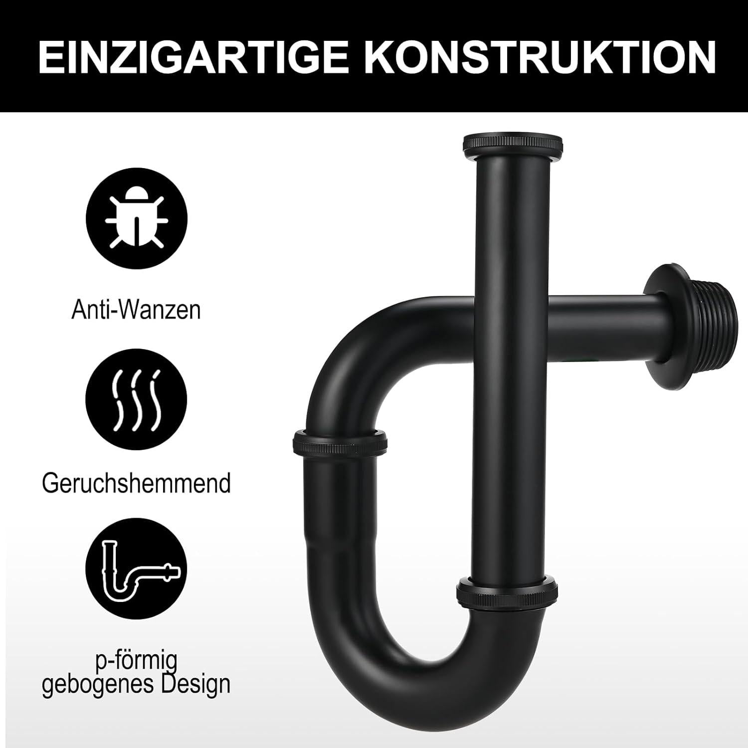 Siphon Waschbecken Ablaufgarnitur Passgenau Edelstahl
