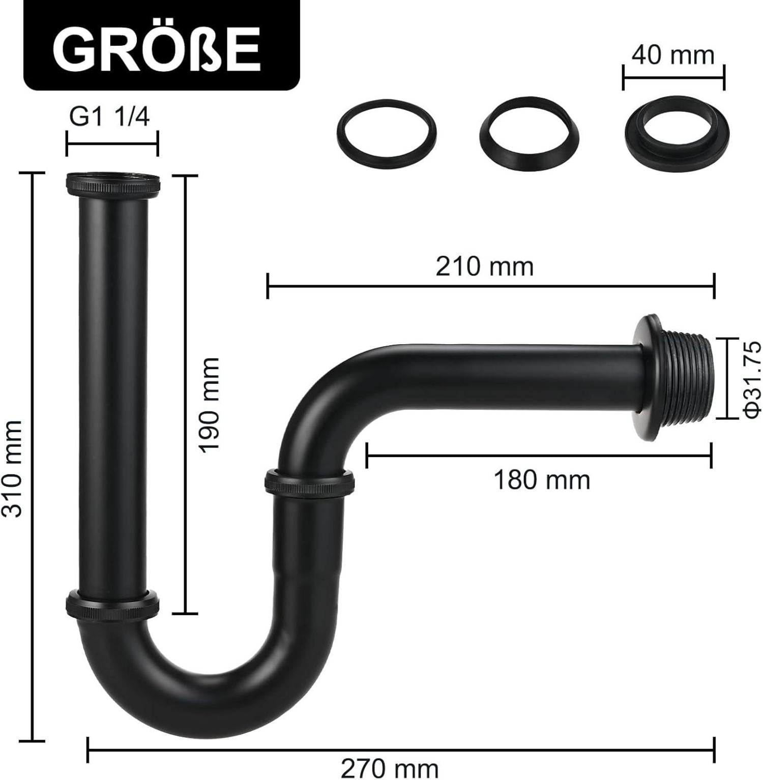 Siphon Ablaufgarnitur Passgenau Geruchsverschluss