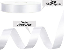 50m Satinband Weiß 20mm - Geschenkband Dekoband Hochzeit