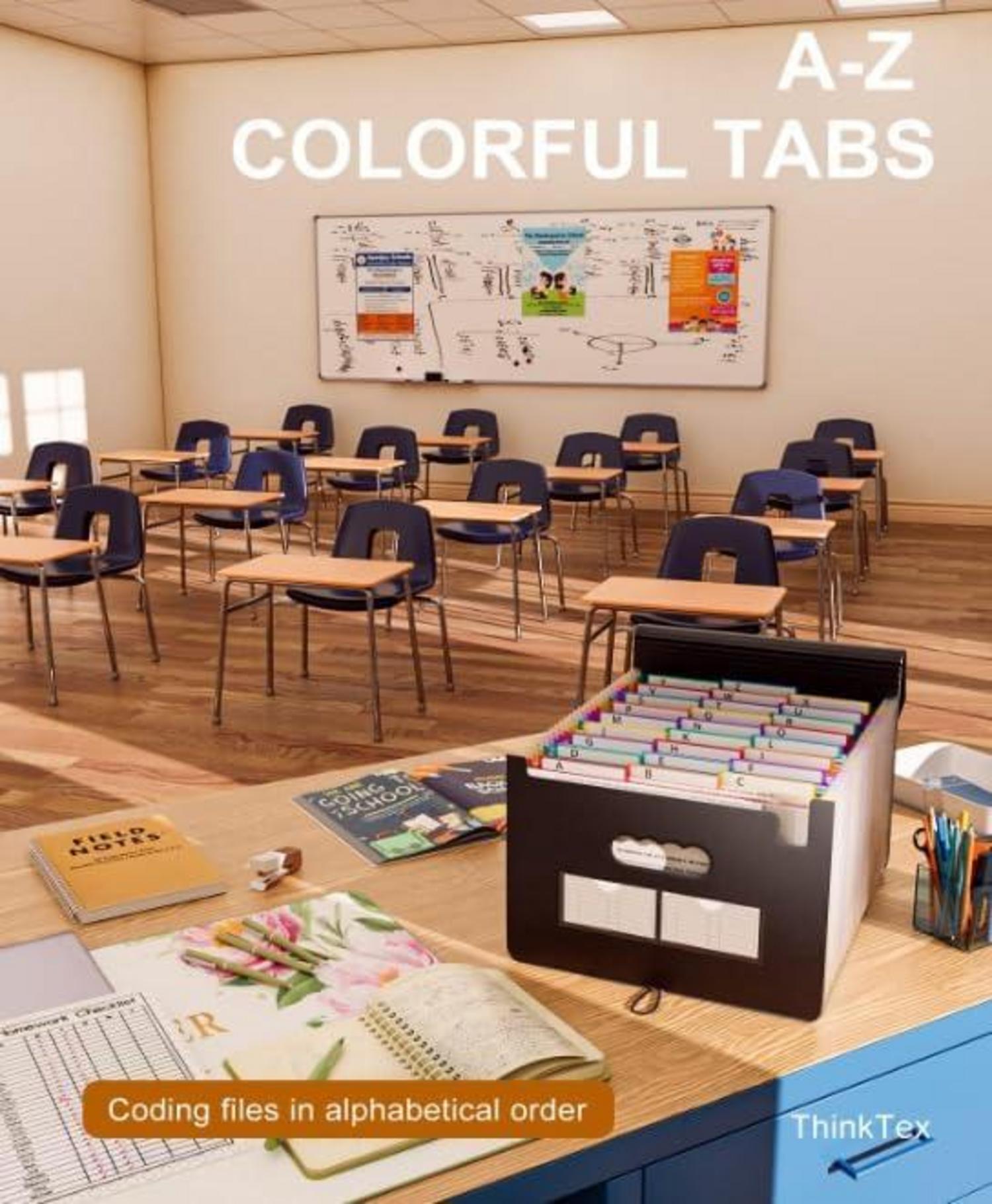 Dokumentenmappe A4 26 Taschen Akkordeon Ordner Tragbar Sortiermappe