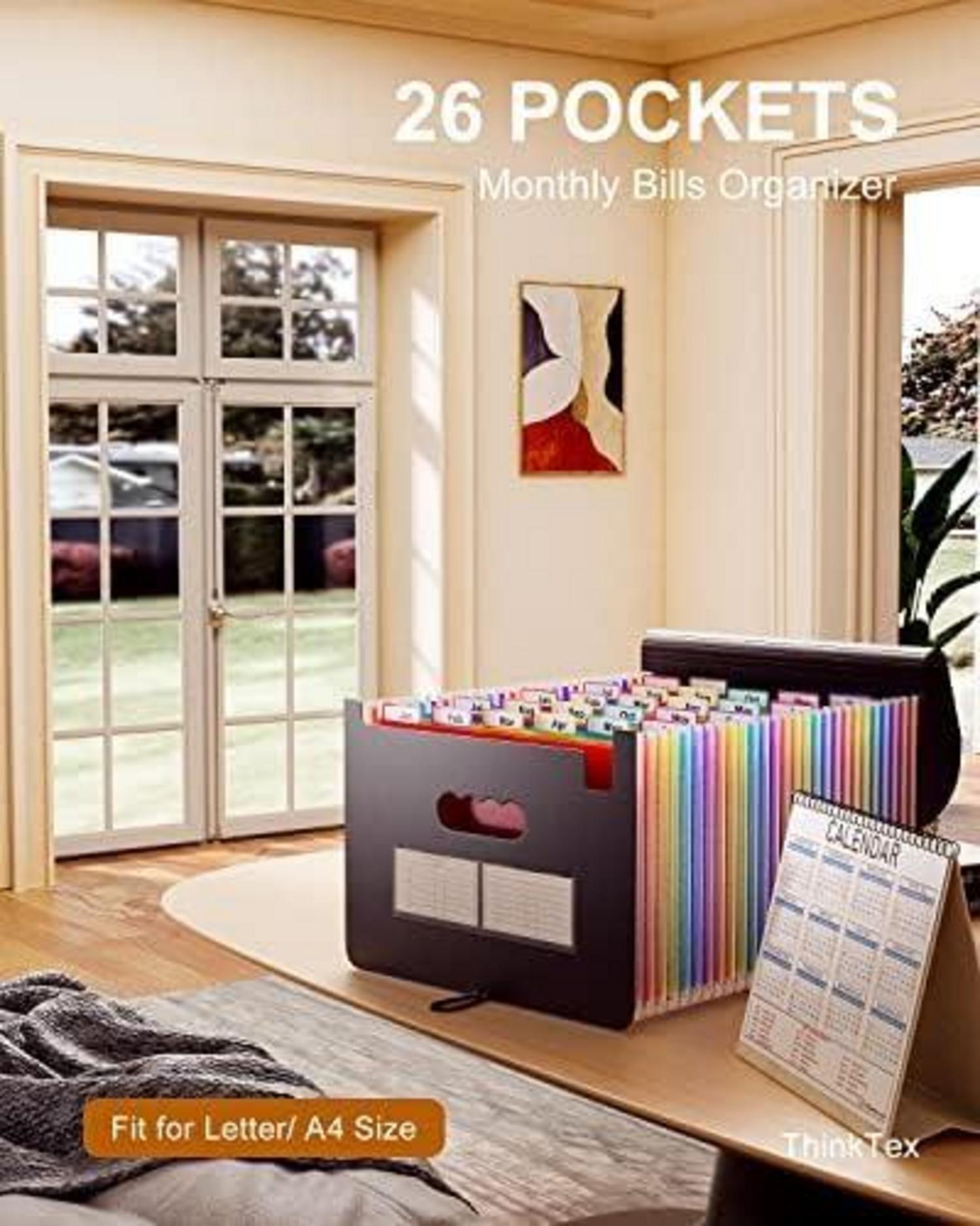 Akkordeon Dokumentenmappe A4 26 Taschen Datei Organizer Fächermappe Großraum
