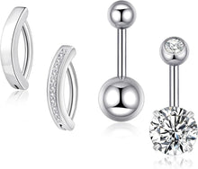 Bauchnabelpiercing Set 316L Chirurgenstahl 14G Zirkonia Herz Piercing