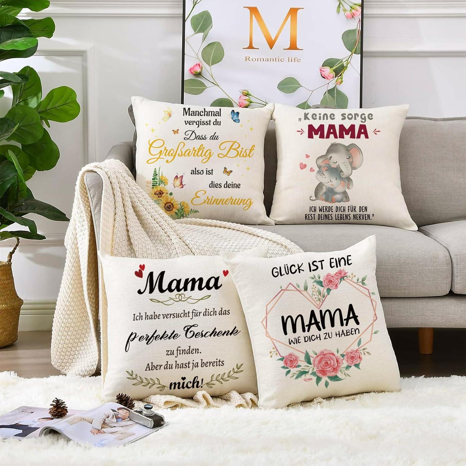 Sunia Mama Kissenbezug 45x45 Weihnachtsgeschenk Dekokissen Taschen