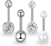 Bauchnabelpiercing Set 316L Chirurgenstahl Zirkonia Herz 14G 10mm